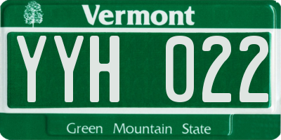 VT license plate YYH022