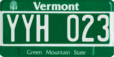 VT license plate YYH023
