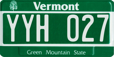 VT license plate YYH027