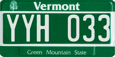 VT license plate YYH033