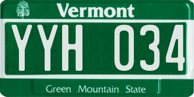 VT license plate YYH034