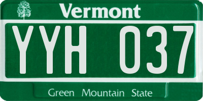 VT license plate YYH037