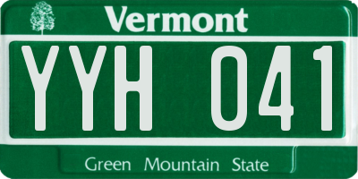 VT license plate YYH041