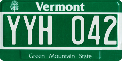 VT license plate YYH042