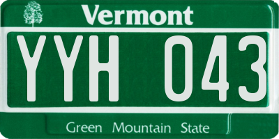VT license plate YYH043