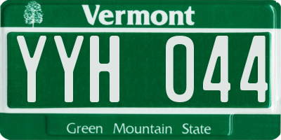 VT license plate YYH044