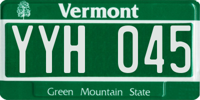 VT license plate YYH045