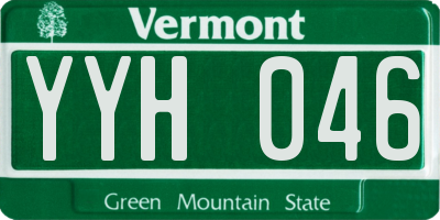 VT license plate YYH046