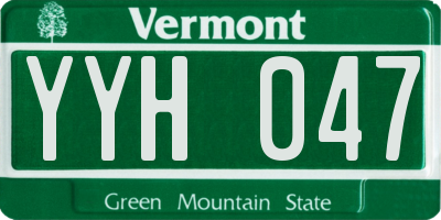 VT license plate YYH047