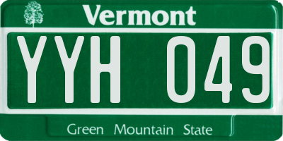 VT license plate YYH049