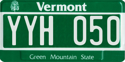 VT license plate YYH050