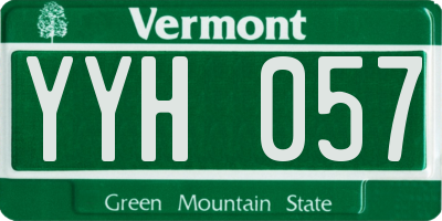 VT license plate YYH057