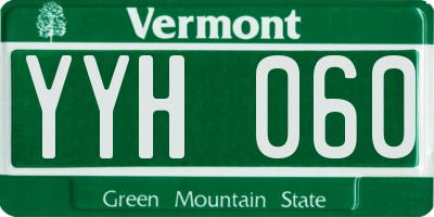 VT license plate YYH060