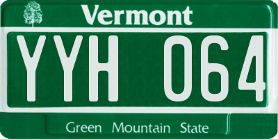 VT license plate YYH064