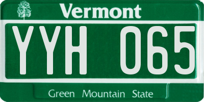VT license plate YYH065