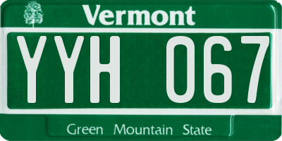 VT license plate YYH067