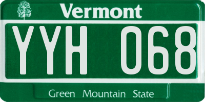 VT license plate YYH068