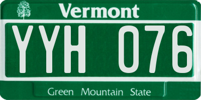 VT license plate YYH076
