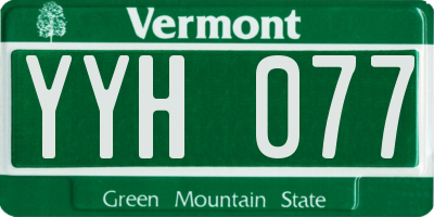 VT license plate YYH077