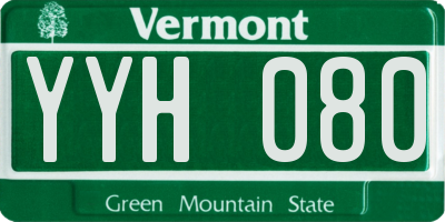 VT license plate YYH080