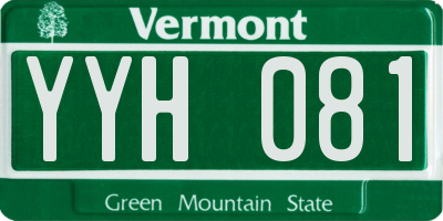 VT license plate YYH081