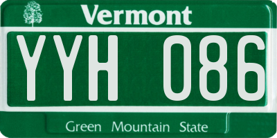 VT license plate YYH086
