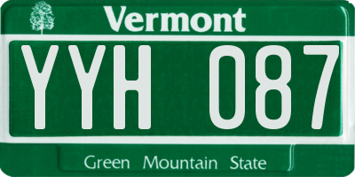 VT license plate YYH087
