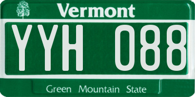 VT license plate YYH088