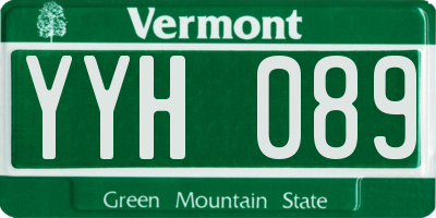 VT license plate YYH089