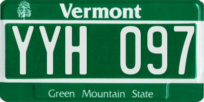VT license plate YYH097