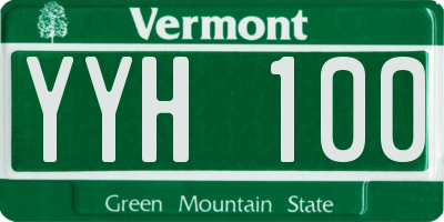 VT license plate YYH100