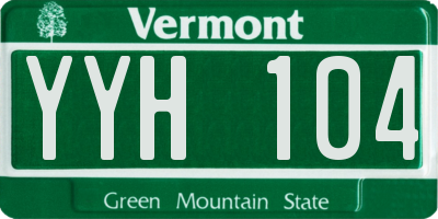 VT license plate YYH104