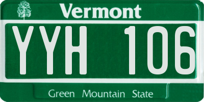 VT license plate YYH106