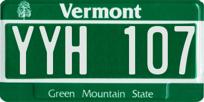VT license plate YYH107