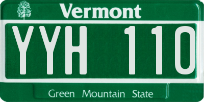 VT license plate YYH110