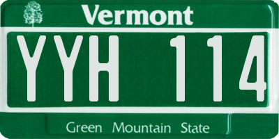 VT license plate YYH114