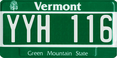 VT license plate YYH116