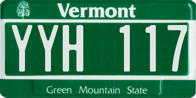 VT license plate YYH117