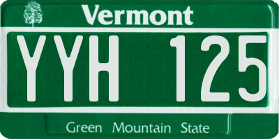 VT license plate YYH125
