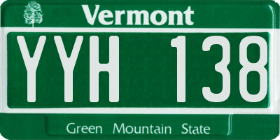 VT license plate YYH138
