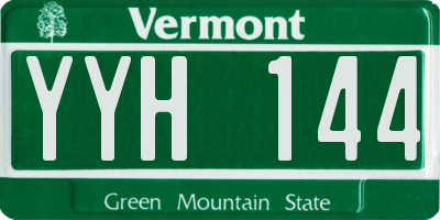 VT license plate YYH144