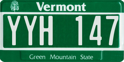 VT license plate YYH147