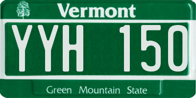 VT license plate YYH150