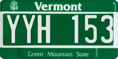 VT license plate YYH153