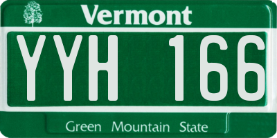 VT license plate YYH166