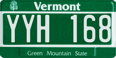 VT license plate YYH168