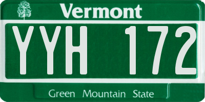 VT license plate YYH172