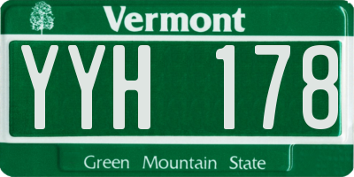 VT license plate YYH178