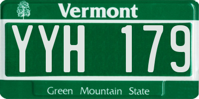 VT license plate YYH179