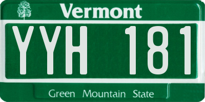 VT license plate YYH181